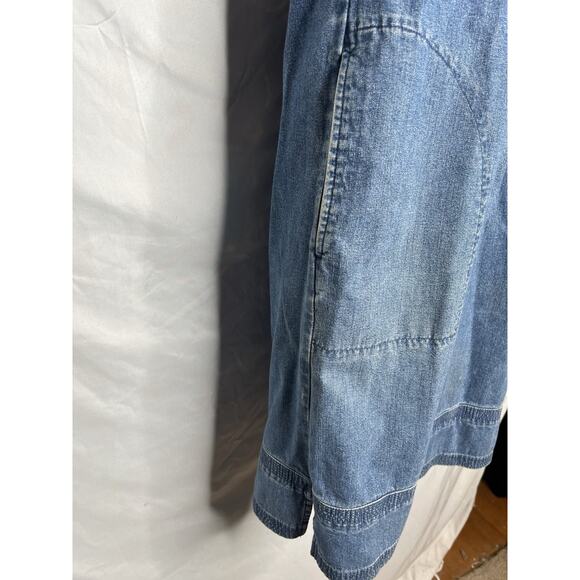 Orvis Blue Denim Dress Size 8 Medium All Cotton Deep Pockets Button Up - Picture 6 of 11